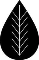 Flat style leaf in Black and White color. vector