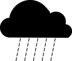 Black cloud rain in flat style. Glyph icon or symbol. vector