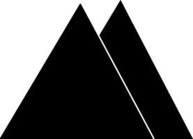 Flat style mountains in black color. vector