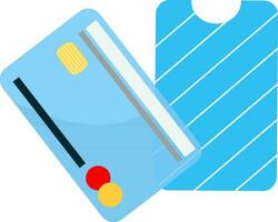 Illustration of credit card with cover. vector