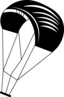 Parachute in black and white color. vector