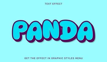 Panda editable text effect in 3d style. Text emblem for advertising, brand and business logo vector