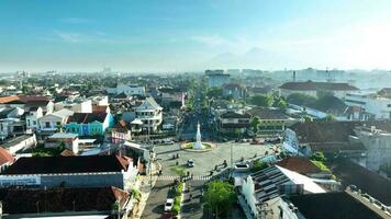Yogyakarta, Indonesia - May 5th 2023 - Aerial View of Tugu Jogja or Yogyakarta Monument, Indonesia video