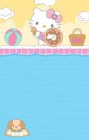 Kitten Getting Ready to Swimming at Pool Background vector