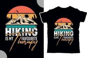 Hiking cheaper than therapy, t shirt design vector