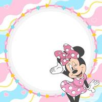 Cute Mouse With Polkadot Ribbon Framed Background vector