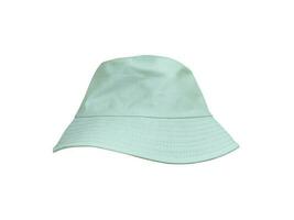 Green bucket hat isolated on white background photo