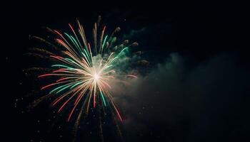 fireworks exploding at night sky photo