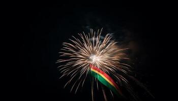 cuarto de julio celebracion explosivo Fuegos artificiales monitor encendido vibrante colores generado por ai foto