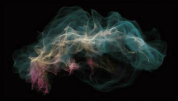 resumen animal formas en brillante nebulosa en oscuro fondo de pantalla fondo generado por ai foto
