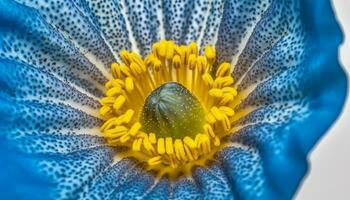 Vibrant gerbera daisy in wet springtime, pollen on petals generated by AI photo