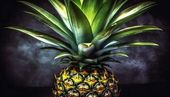 vibrante tropical Fruta rebanada agrega belleza a sano gastrónomo postre generado por ai foto