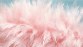 Fluffy pink feather, vibrant colors, abstract pattern, beauty in nature generated by AI photo