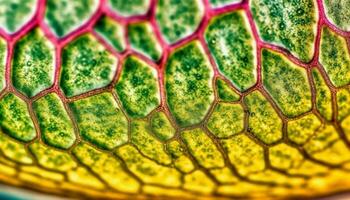 Vibrant reptile scales shine in close up nature pattern design generated by AI photo