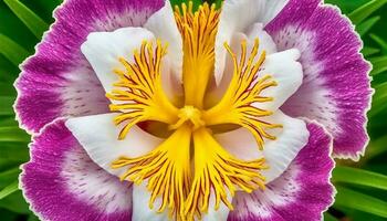 vibrante orquídea ramo, un vistoso símbolo de verano elegancia generado por ai foto