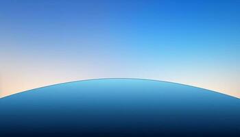 Smooth wave pattern on blue background, reflecting vibrant sunset beauty generated by AI photo