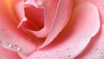 Fresh pink blossom, wet with dew, beauty in nature fragility generated by AI photo