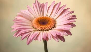 Vibrant yellow daisy head, a gift of summer beauty generated by AI photo