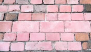 Old brick wall with rough concrete and weathered stucco pattern generated by AI photo