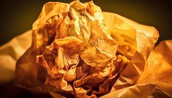 Crumpled paper ball, rejection frustration, garbage in wastepaper basket generated by AI photo