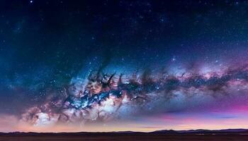 brillante estrella sendero ilumina majestuoso lechoso camino galaxia en naturaleza generado por ai foto
