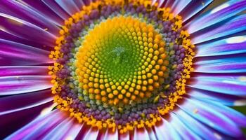 Vibrant colors of daisies and sunflowers in formal garden meadow generated by AI photo