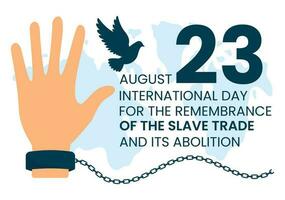 International Day of the Remembrance of the Slave Trade and its Abolition Vector Illustration on 23 August with Handcuff and Dove Bird in Templates