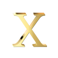 golden letter x png