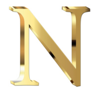 d'oro lettera n png