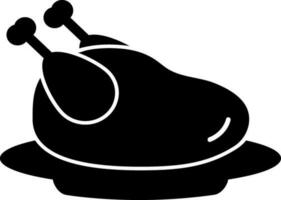 Cooked chicken icon in flat style. vector