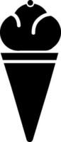 Vector cone ice cream icon in flat style.