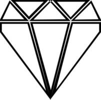 Flat illustration of a diamond. vector