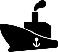 Flat illustration of a ship boat. vector