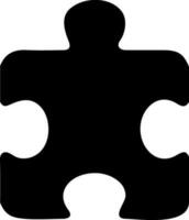 Black puzzle piece in flat illustration. vector