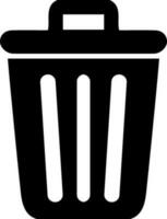 Flat style icon of a dustbin. vector