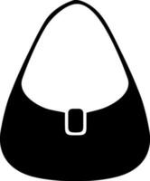 Flat illustration of a black hand bag. vector