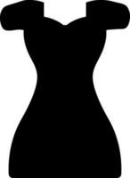 Black illustration of stylish women's dress. vector