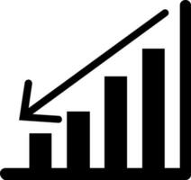 Glyph icon of a growth chart. vector