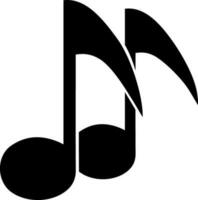 Black Music Notes glyph icon or symbol. vector