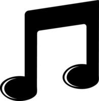 Music Note glyph icon in flat style. vector