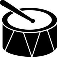 Drum with stick, Musical Instrument glyph icon. vector