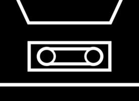 Audio Cassette glyph icon in flat style. vector
