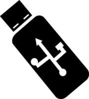 Flat style USB glyph icon or symbol. vector