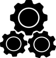 Three gears, Setting glyph icon. vector