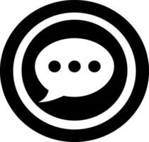 Flat Chat icon in black and white. vector