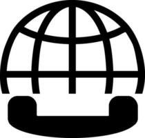 Global communication glyph icon or symbol. vector