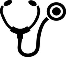 Stethoscope glyph icon in flat style. vector