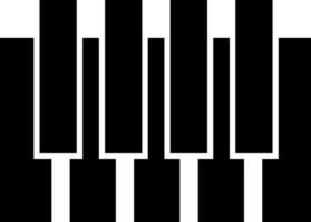 glifo icono de negro piano llaves. vector