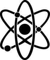 Black atom icon or symbol. vector