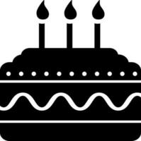 Decorated cake with burning candles in Black and White color. vector